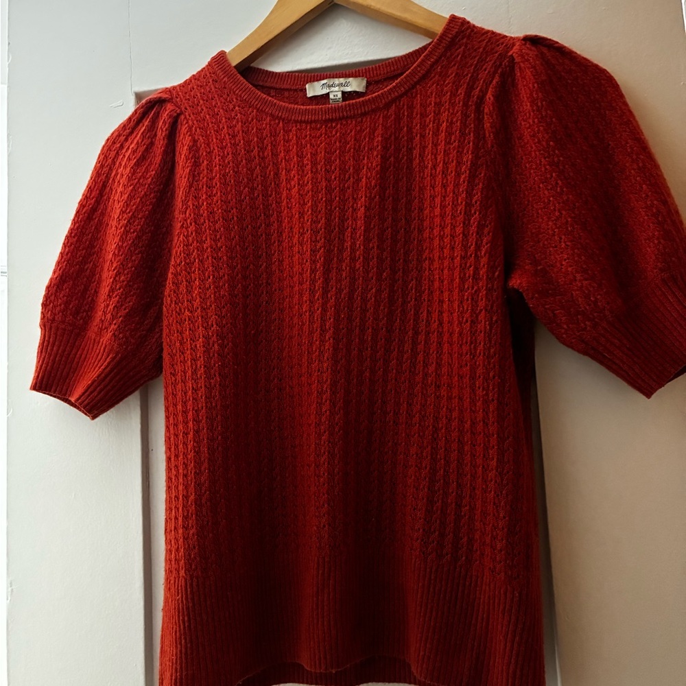 Madewell Orange Crew Neck Sweater